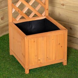 Rackhams 1.6m Samuel Alexander Natural Wooden Freestanding Garden Trellis with Raised Bed Planter - thumbnail 5