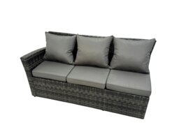 Rackhams 9 Seat Rattan Garden Furniture Corner Sofa Set Outdoor Adjustable Lifting Dining or Coffee Table Set with Big Footstool Dark Grey Mixed - thumbnail 4