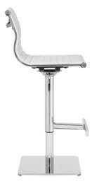 Rackhams Rovigo Deluxe Breakfast Bar Stool, Chrome Footrest, Height Adjustable Swivel Gas Lift, Home Bar & Kitchen Barstool, White - thumbnail 2