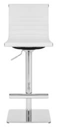 Rackhams Rovigo Deluxe Breakfast Bar Stool, Chrome Footrest, Height Adjustable Swivel Gas Lift, Home Bar & Kitchen Barstool, White - thumbnail 3