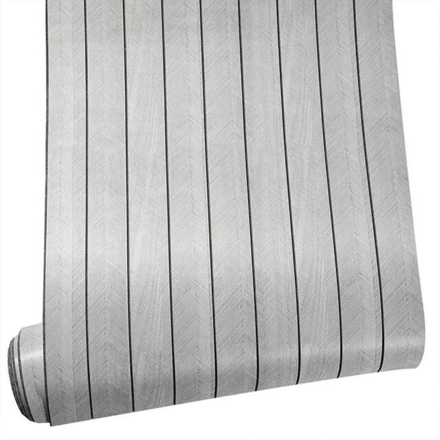 Rackhams Self Adhesive Wood Grain Wallpaper Slat Panel Effect Wall Decor Sticker - Grey - PVC - image 1