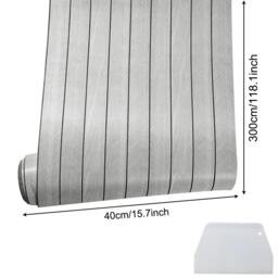 Rackhams Self Adhesive Wood Grain Wallpaper Slat Panel Effect Wall Decor Sticker - Grey - PVC - thumbnail 3