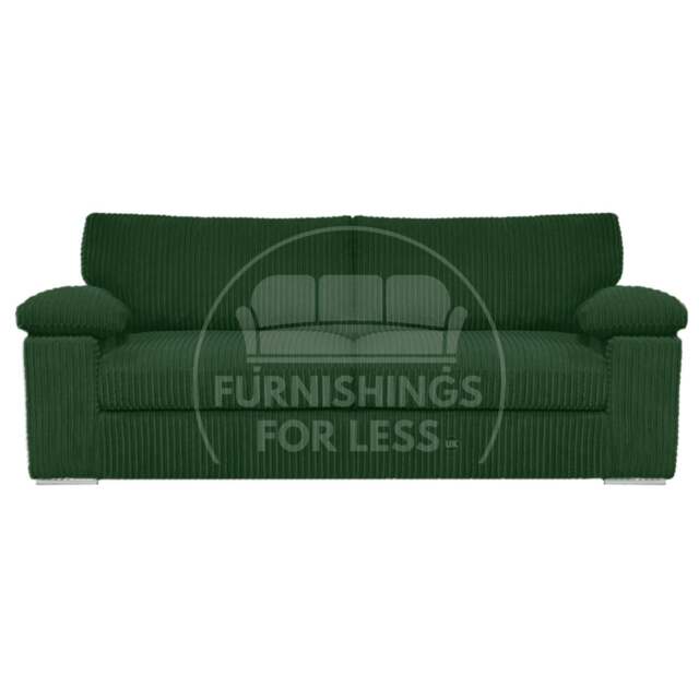 Rackhams Delta Full Jumbo Cord 3 Seater Sofa - Green - image 1