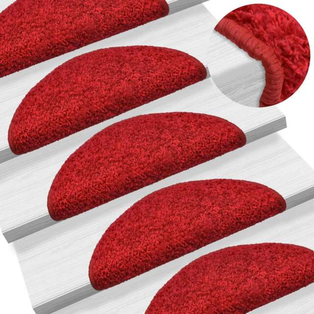 Rackhams Stair Mats 10 pcs 56x17x3 cm Red
