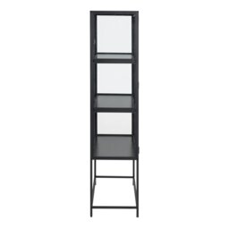 Rackhams Seaford 2 Glass Door Display Cabinet in Black - 1 - Full Assembly Required - Black - thumbnail 3