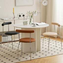 Rackhams Sagan Dining Chair, Leather & Carbon Steel Alloy - Black - thumbnail 2