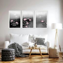 Rackhams Living Room Canvas Art - Set of 3 Asian Inspired Wall art Prints - A4 8.27 x 11.69 in / 21 x 29.7 cm - Satin Photo paper 280 gsm - Oak Frame - thumbnail 3