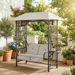 Rackhams Outdoor Garden 2 Seater Canopy Swing Seat Porch Loveseat Hammock Chair