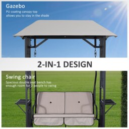Rackhams Outdoor Garden 2 Seater Canopy Swing Seat Porch Loveseat Hammock Chair - thumbnail 4