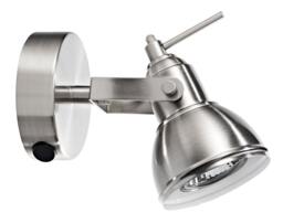 Rackhams Unique Industrial Designed Satin Nickel Switched Wall Spot Light - thumbnail 1