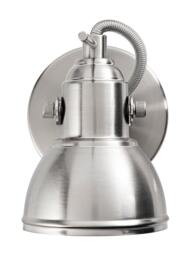Rackhams Unique Industrial Designed Satin Nickel Switched Wall Spot Light - thumbnail 2