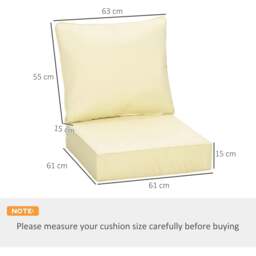 Rackhams Outdoor Seat and Back Cushion Set Patio Deep Seating Chair Replacement Cushion - thumbnail 3