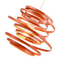 Rackhams Contemporary Orange Gloss Metal Double Ribbon Spiral Swirl Ceiling Light Pendant - thumbnail 3