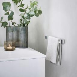 Rackhams Polished Stainless Steel 35cm Towel Rail Self Adhesive Bathroom Wall Mounted - thumbnail 3