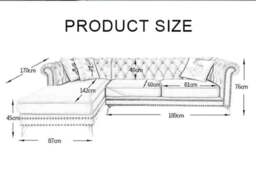 Rackhams Glamour Three Seater Corner Sofa, Velvet - thumbnail 6