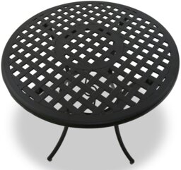 Rackhams PREGO Luxurious Garden and Patio Table and 4 Large Chairs with Armrests Cast Aluminium Bistro Set - Black - thumbnail 3