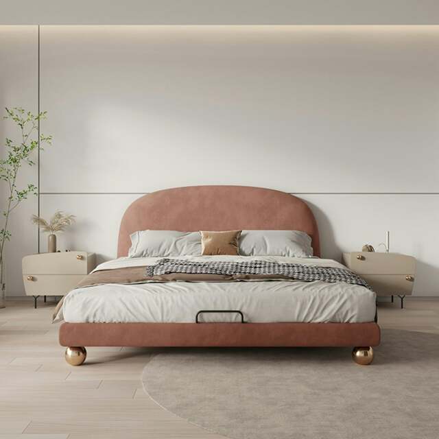 Rackhams Fatima Bed For Girl, King Size Bed - King Size - Pink - Leathaire - image 1