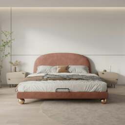 Rackhams Fatima Bed For Girl, King Size Bed - King Size - Pink - Leathaire - thumbnail 1