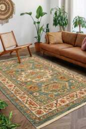 Rackhams Nomad Vintage Persian-Style Green Rug - 68X235 cm - thumbnail 5