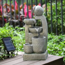 Rackhams Solar 5-Tier Cascade Water Fountain for Outdoors - thumbnail 1