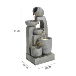 Rackhams Solar 5-Tier Cascade Water Fountain for Outdoors - thumbnail 3