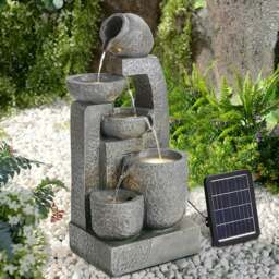 Rackhams Solar 5-Tier Cascade Water Fountain for Outdoors - thumbnail 2