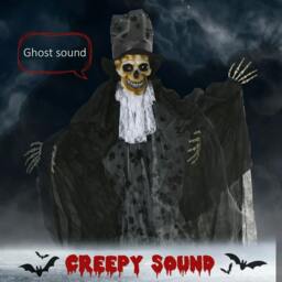 Rackhams 189cm Life Size Outdoor Halloween Decorations Ghost Bridegroom, Animated Prop Animatronic Decor with Sound and Motion Activated, Light Up Eyes - thumbnail 4