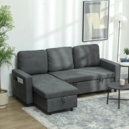 Rackhams Pull Out Sofa Bed L Shape Corner Sofa w/ Reversible Chaise - thumbnail 3