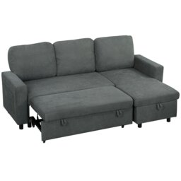 Rackhams Pull Out Sofa Bed L Shape Corner Sofa w/ Reversible Chaise - thumbnail 2