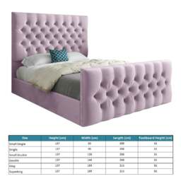 Rackhams Novara Upholstered Soft Velvet Bed Frame - Pink - Silver - Small single - thumbnail 5