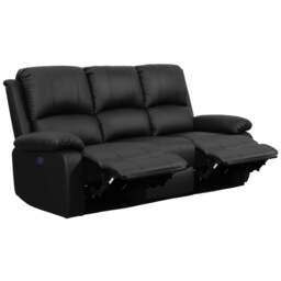 Rackhams PU Leather Electric Reclining Sofa set - 3+2+1 Piece Set - Brown - thumbnail 3