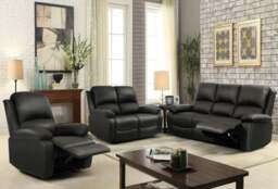 Rackhams PU Leather Electric Reclining Sofa set - 3+2+1 Piece Set - Brown - thumbnail 2
