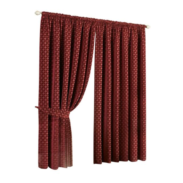 Rackhams Belmont Pencil Pleat Curtains - Claret - 90x90 (229x229cm) - Claret - 100% Polyester - image 1