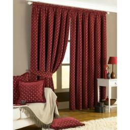 Rackhams Belmont Pencil Pleat Curtains - Claret - 90x90 (229x229cm) - Claret - 100% Polyester - thumbnail 3