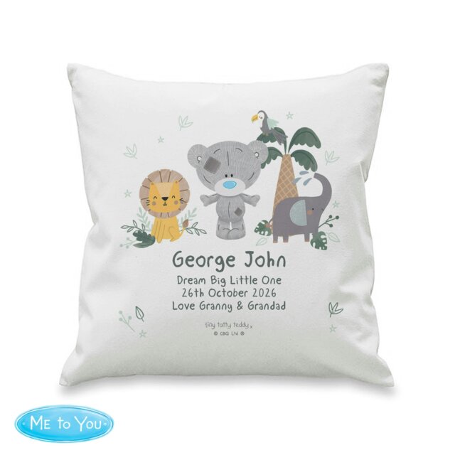 Rackhams Personalised Tiny Tatty Teddy Jungle Animals Cushion - image 1
