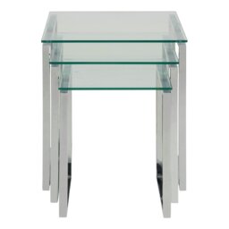 Rackhams Katrine Nest of Tables with Glass Top Set of 3 - 1 - thumbnail 2