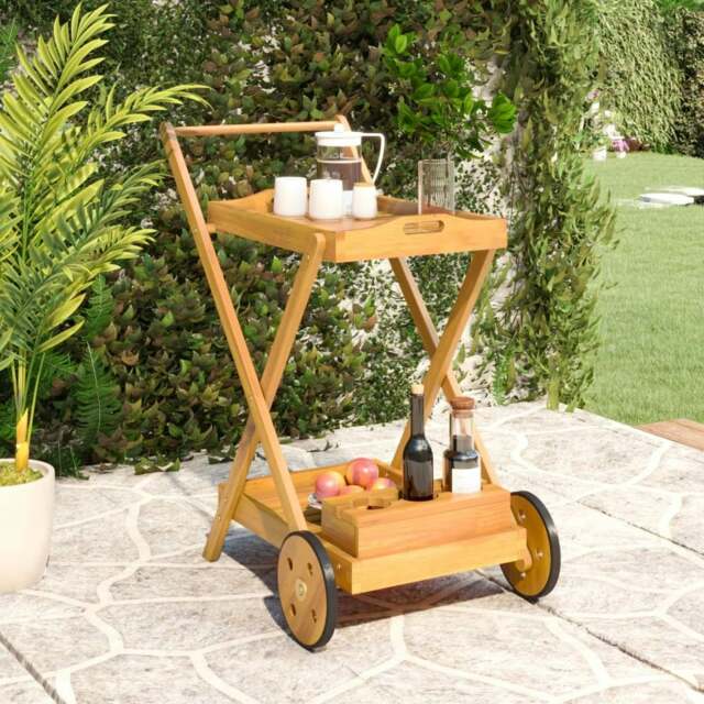 Rackhams Tea Trolley 54x87x90 cm Solid Wood Acacia