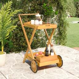 Rackhams Tea Trolley 54x87x90 cm Solid Wood Acacia