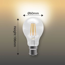 Rackhams B22 Bayonet Dimmable LED Filament GLS 7W Light Bulbs - Pack of 3 - thumbnail 4