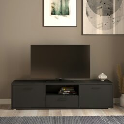 Rackhams Media TV Unit with 2 Doors 1 Drawer 147cm Black - 1 - thumbnail 5