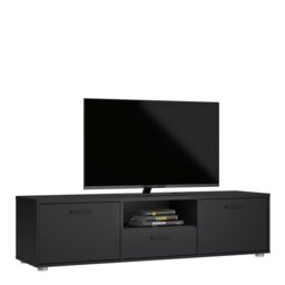Rackhams Media TV Unit with 2 Doors 1 Drawer 147cm Black - 1 - thumbnail 6