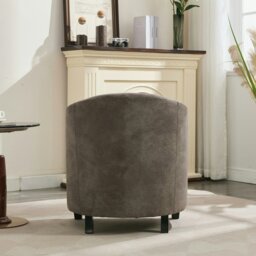 Rackhams Bronzing Fabric Tub Chair, Upholstered Armchair, Padded Barrel Club Chair - Grey - thumbnail 4