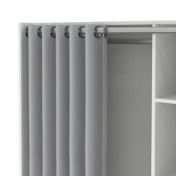 Rackhams Uppsala Open Mobile Wardrobe Unit in White with a Grey Textile Curtain - White - Malemine - 1 - thumbnail 6