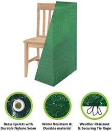 Rackhams Garden Chair Cover for Garden, Patio, Outdoor - Breathable, Waterproof and UV Resistant - Green (64x64x120cm) - Pack of 1 - thumbnail 3