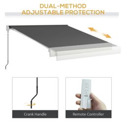 Rackhams 3 x 2.5m Electric Retractable Awning Sun Canopies for Door Window - thumbnail 3