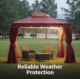 Rackhams Red Gazebo with Nets Aluminium Frame and Powder coated Steel Roof,3x3x2.75m - thumbnail 6