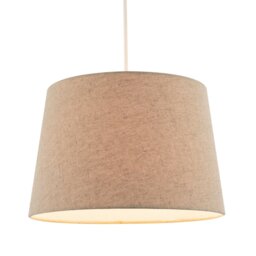 Rackhams Natural Oatmeal Textured Linen Fabric Lamp Shade with Cotton Lining - thumbnail 2