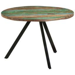 Rackhams Dining Table 110x75 cm Solid Wood Reclaimed - Multicolour - Solid reclaimed wood, powder-coated iron