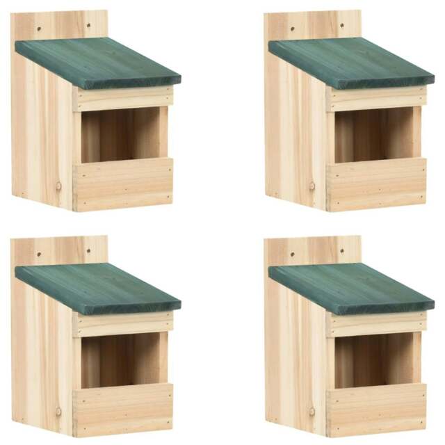 Rackhams Bird Houses 4 pcs 12x16x20 cm Firwood