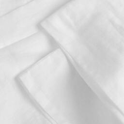 Rackhams White French Linen Bed Sets 40cm Deep Fitted Sheets with Standard Pillowcases - Single - thumbnail 2